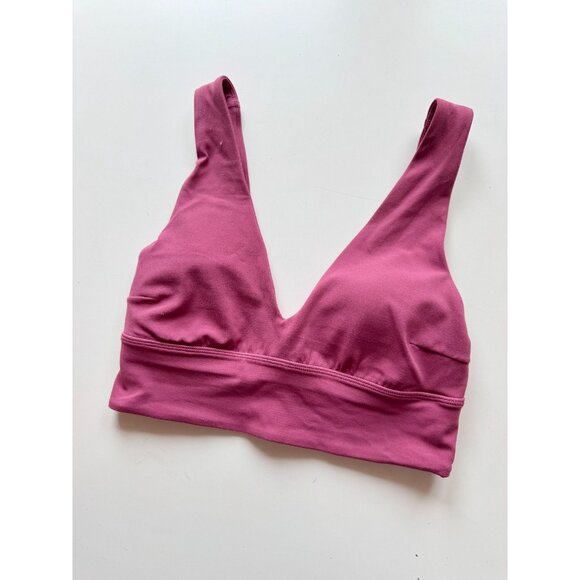 Lot of 2 LULULEMON Align V-Neck Washed Mauve White Long Line Sports Bras, Size 6 - Picture 3 of 16